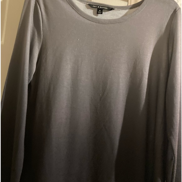 Ladies Size Medium Zac & Rachel Asymmetric Black and Grey  Long Sleeve Top - Picture 3 of 11